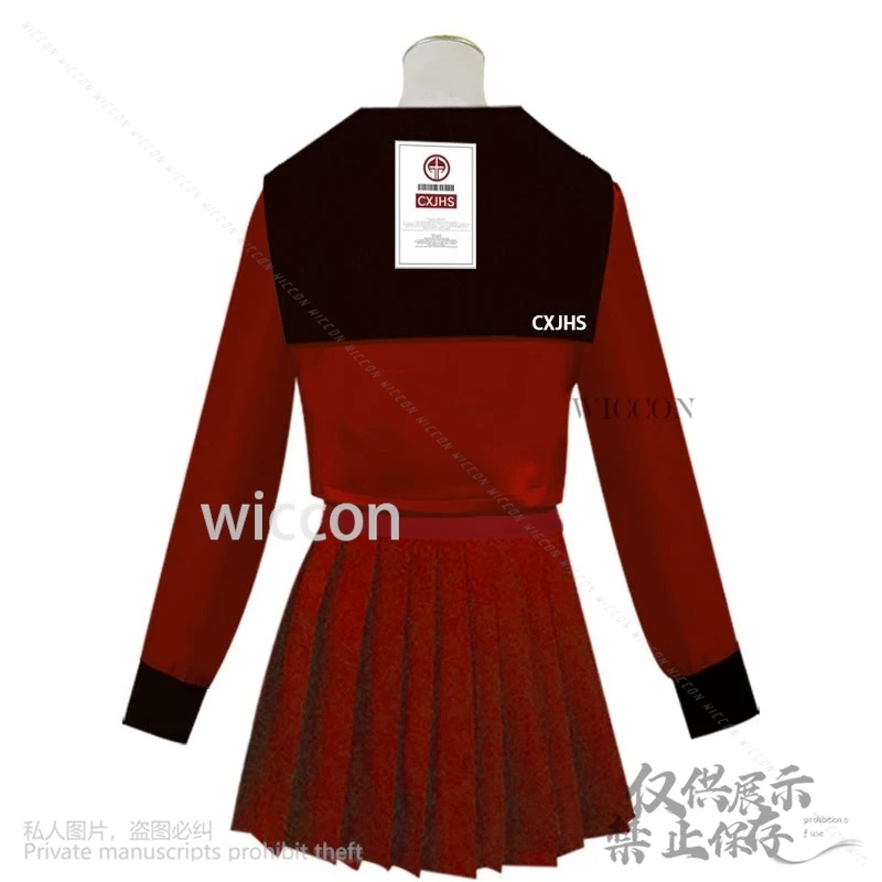 Tsukumo كاكو أنيمي لعبة المائة تأثيري خط زي اليابانية جيراي كي الفتيات زي مدرسي JK فستان أحمر الوردي مخصص