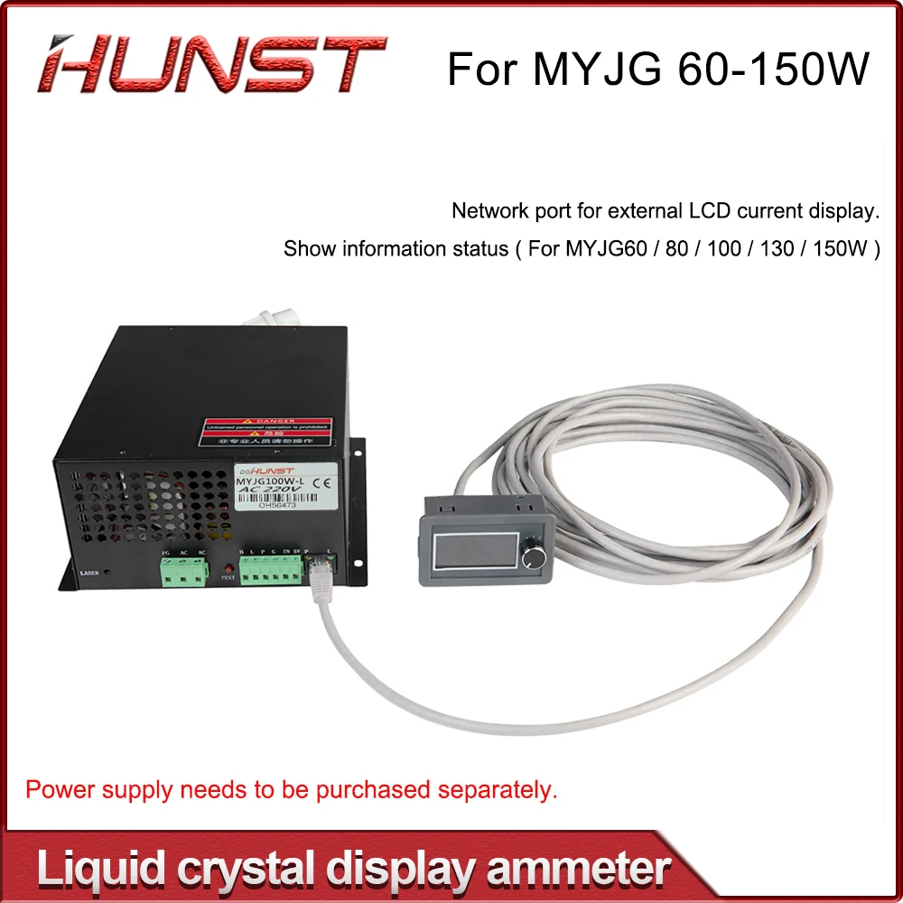 Hunst display lcd medidor de corrente para teste co2 laser fonte alimentação tela externa diy myjg série monitor equipamentos peças