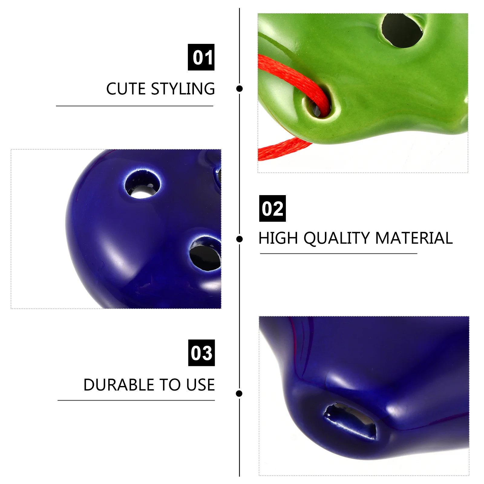 

2Pcs 6 Holes Ceramic Ocarina Flute High Quality Sound Beginner Friendly Lanyard Ocarina Flute Music Instrument