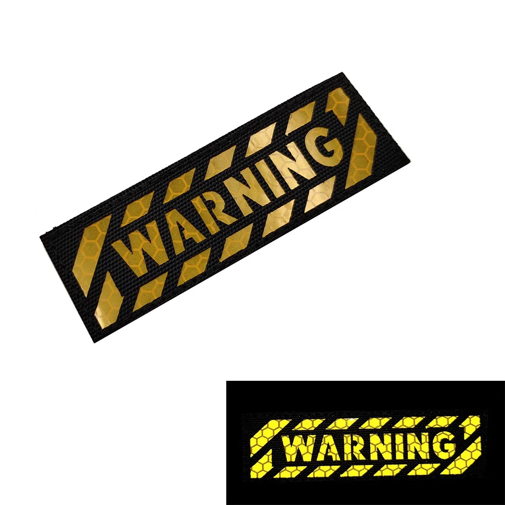 WARNUNG! NICHT ANFAHREN! PVC-Applikations-Emblem, im Dunkeln leuchtend, taktischer Aufnäher mit Haken, leuchtender Aufkleber, Moralabzeichen für Helm, Rucksack – Detail 9