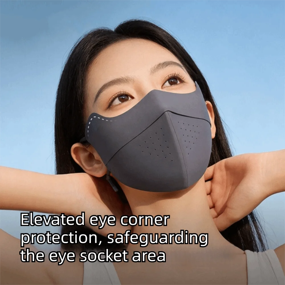 

Elastic Summer Ice Silk Mask Thin Sunshade Face Cover UV Protection Sunscreen Veil Face Gini Mask Cycling