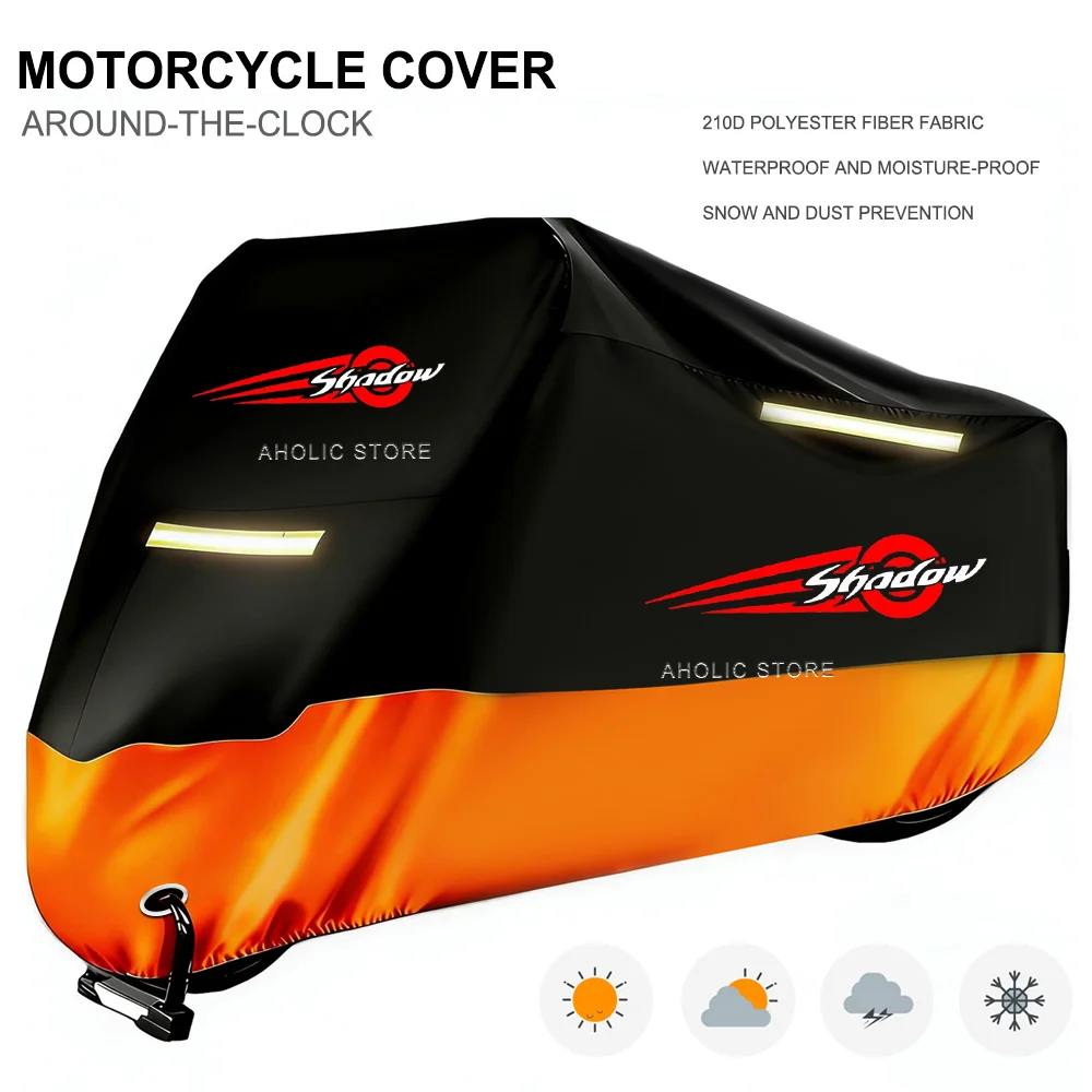 Funda para motocicleta 210D Oxford, impermeable, para exteriores, interior, a prueba de polvo, a prueba de nieve, protección UV para Honda Shadow shadow phantom
