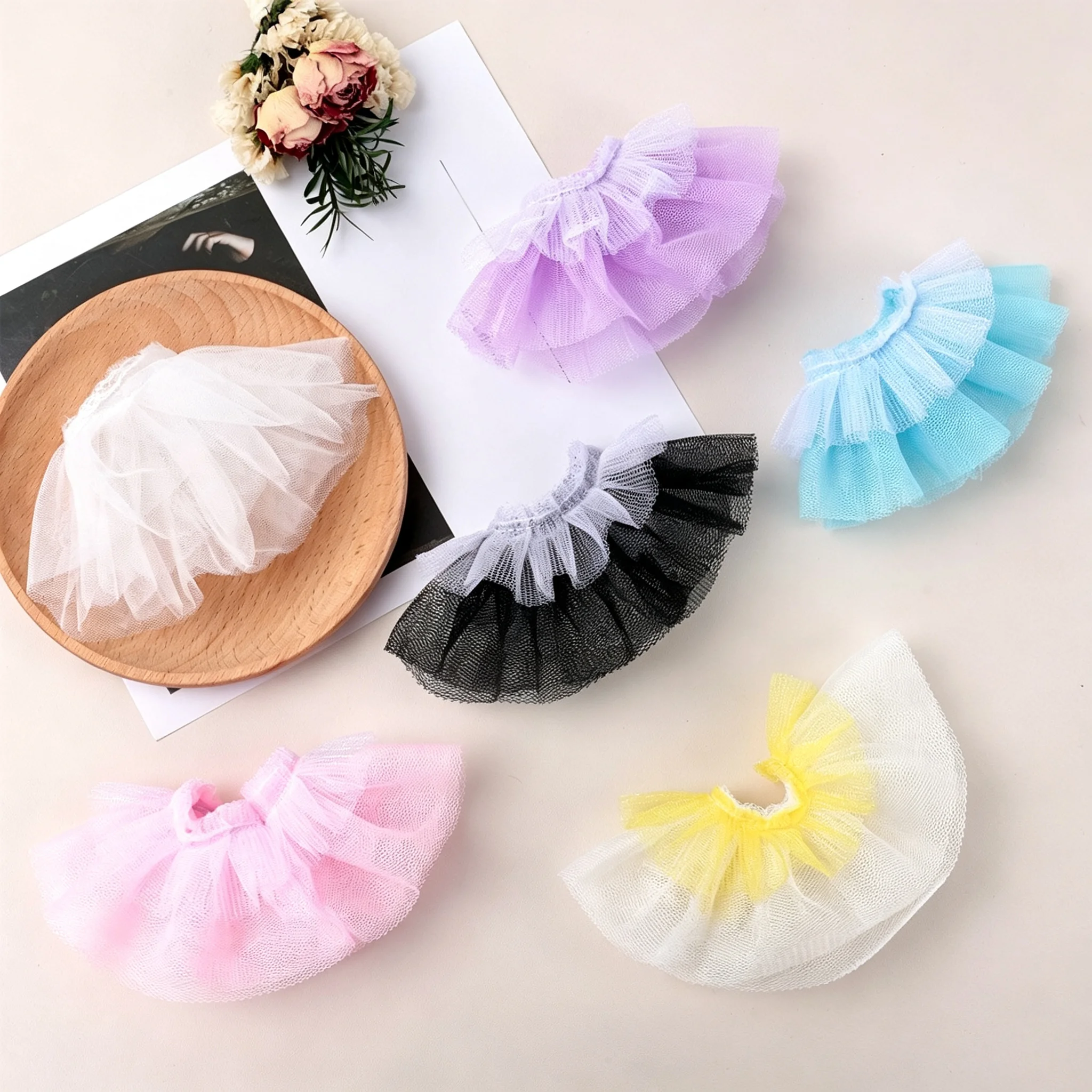Linda minifalda tutú de tul, ropa para muñecas de peluche, falda de malla de varias capas, varios colores, accesorios para vestir muñecas