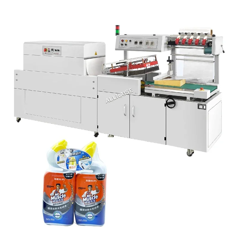 Automatic Bottle Film Shrink Wrap Packing Machine Bath Bomb Press Heat Shrink Tunnel Wrapping Packaging Machine Price for Sale