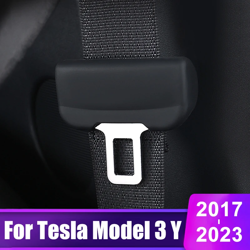 Per Tesla Model 3 Model Y 2017- 2021 2022 2023 2024 copertura protettiva per fibbia della cintura di sicurezza accessori per auto in Silicone per