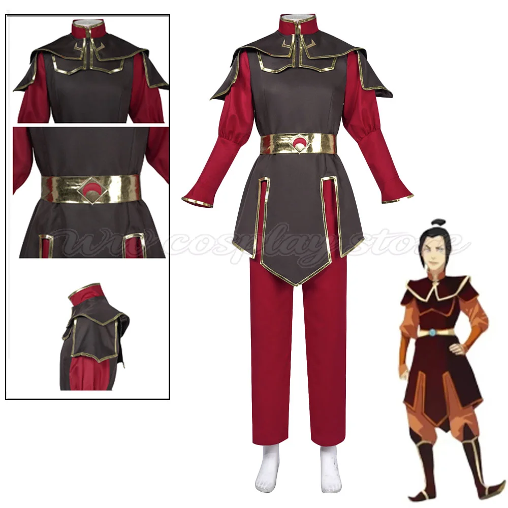 Azula Cosplay-Kostümset, Anime Avatar: The Last Airbender, komplettes Kostüm, Halloween-Karneval- und Comic-Con-Rollenspiel-Outfit für Damen.