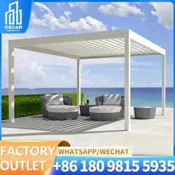 4x3 OEM Size waterproof garden outdoor bioclimatic aluminum pergola with shutter