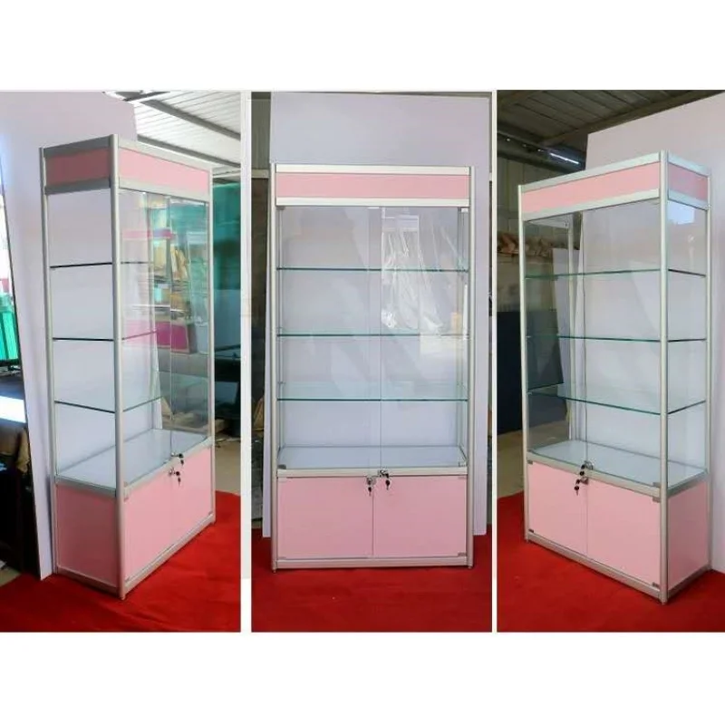 custom，Cheap Price Aluminium Profile Showcase Smoke Shop Display Showcase Retail Display