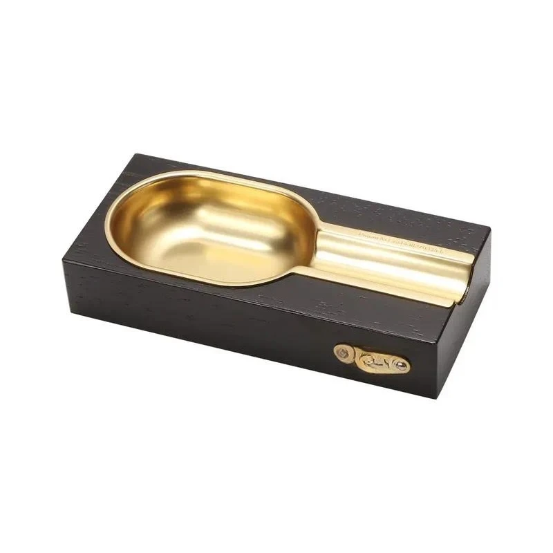 luxury one-piece cigar tool set, brass decoration, full set of accessories, gift box, suitable for cigar lovers