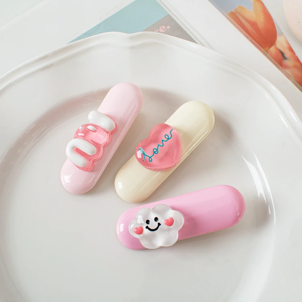 2 قطعة/المجموعة Ins كاندي اللون البيضاوي ثلاثية الأبعاد الكرتون دبوس الشعر منقار البط كليب لطيف الحلو أغطية الرأس للنساء فتاة إكسسوارات الشعر اليومية هدية #5