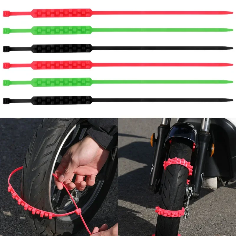 2-6Pcs Mixed Anti-Skid Snow Chains for Motorcycle Bicycle Non-slip Tyre Cable Ties Outdoor Emergency Snow Tire Anti Skid Chains