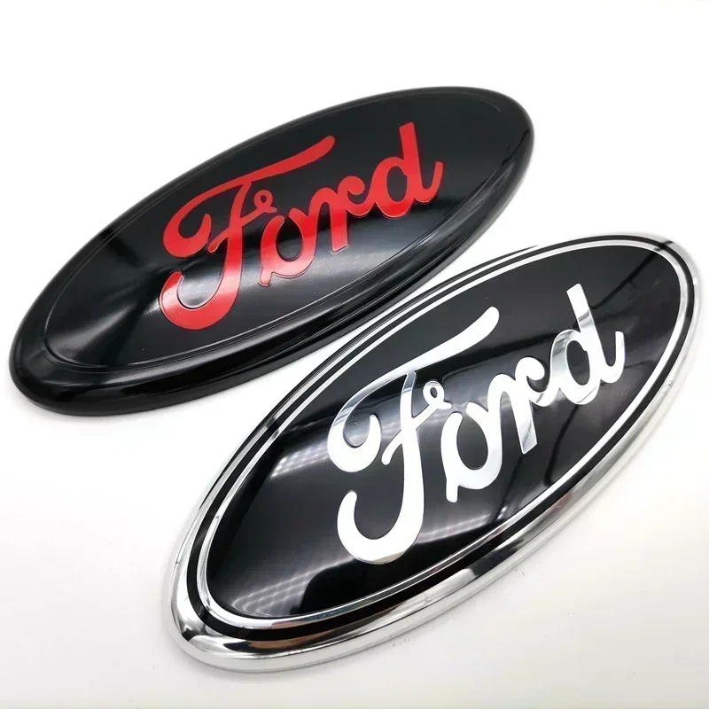 15x6cm ABS Car Front Hood Trunk Tail Sticker for Edge Ecosport Transit Fiesta Ranger Focus Fusion Escape Transit Mondeo Emblems