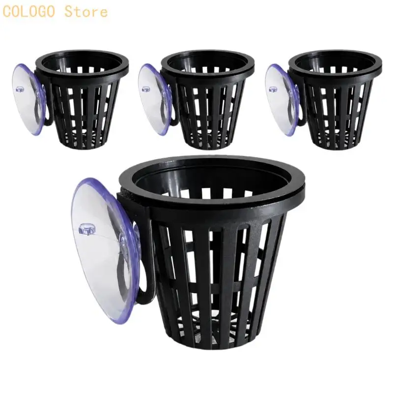 Aquarium Plant Holders with Open-Slotted Basket For Fishtanks Decors 4PCS D0LD
