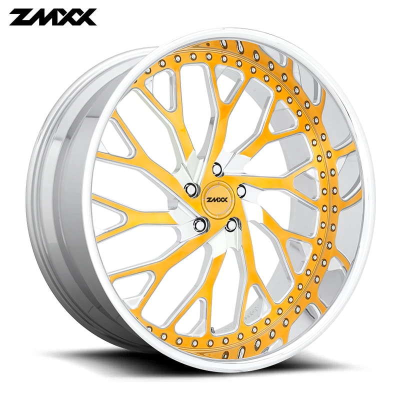 ZMXX 2ピース鍛造ホイール 18 19 20 21 22 24 26インチ 車用アルミホイールリム 乗用車ホイール 18