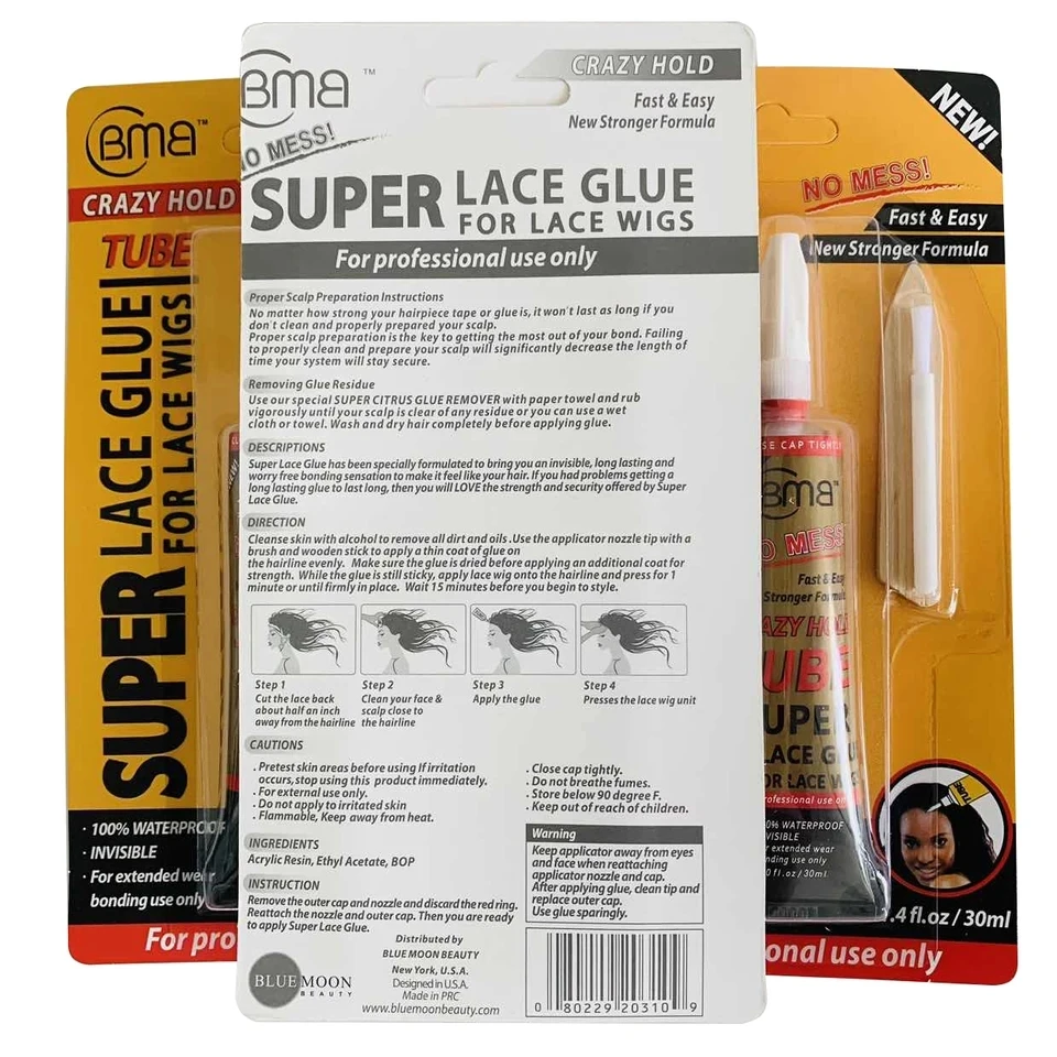 BMB ELI-Colle de liaison invisible pour perruques en dentelle, colle de maintien pour cheveux, colle de remplacement, adhésif de bain imperméable, TUpunSuper Lace
