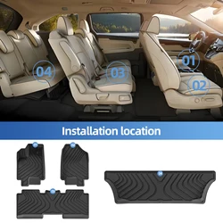 for Honda Odyssey (7Seats only) 2018-2025 2026 Mini Passenger Van TPE 3D Car Floor Mats Cargo Liner Trunk Pad Left Rudder Black