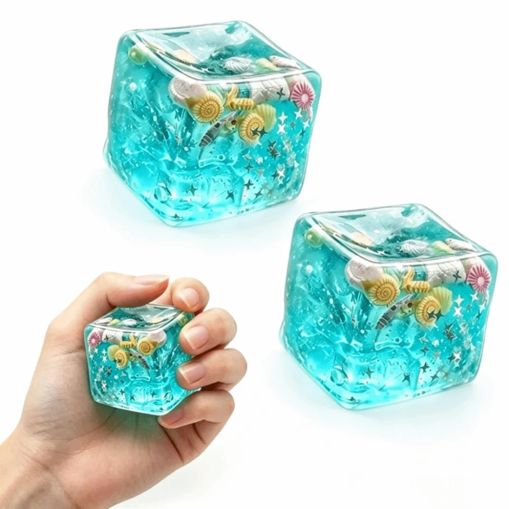 Super Soft Ocean Cube Squishy Transparent Slow Rising Ocean Cube Squeeze Star Slow Rebound Ocean Cube Fidget Christmas Gift