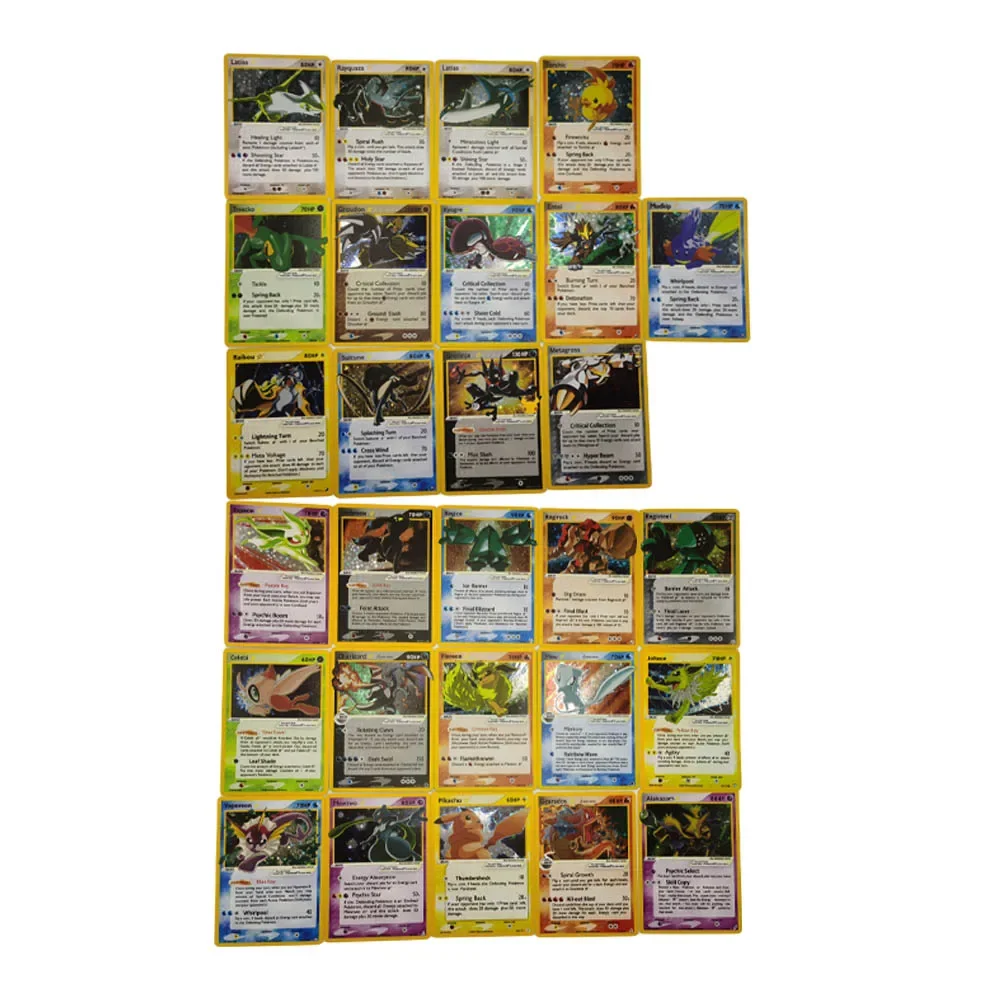 Tarjeta de colección DIY Serie casera 28 Uds inglés Pikachu Eevee Charizard tarjeta Flash Anime juego periférico gran oferta regalo de vacaciones