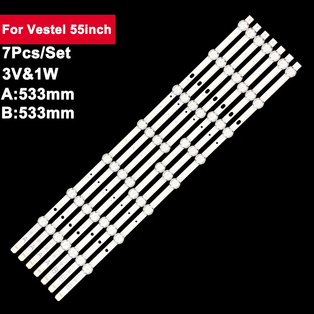 

533mm Led lights strip for Vestel 55inch 7+8led SVV550AK7-UHD-7LED-A VES550UNDL 55AO6USB 55UA8300 VES550QNDS-2D-N12 SVV550AJ9