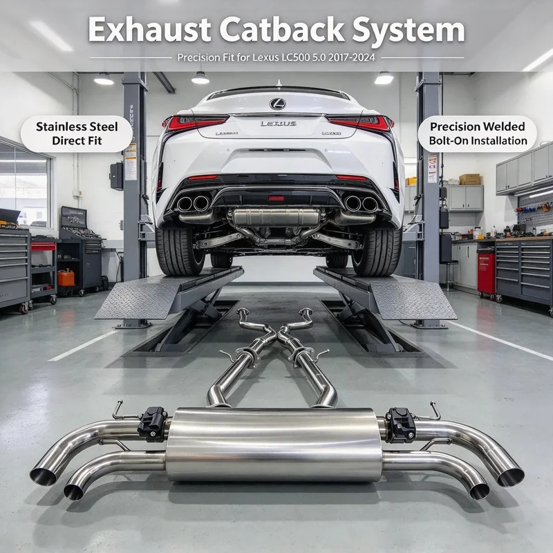 High Quality cat Back Exhaust for Lexus LC500 5.0 2017-2024 Single Valve Muffler Rear Section Sports Exhaust System
