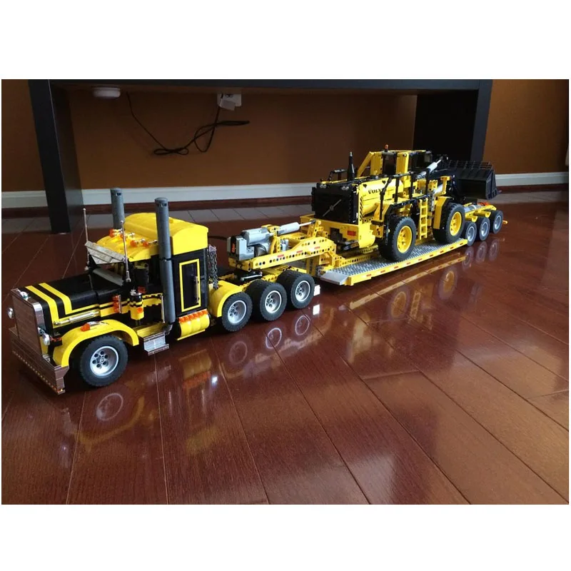 

MOC-4846 и MOC-4691 Полуприцепный грузовик, строительные блоки, модель MOC, креативные строительные блоки для мальчиков и детей на день рождения, игрушки, подарки