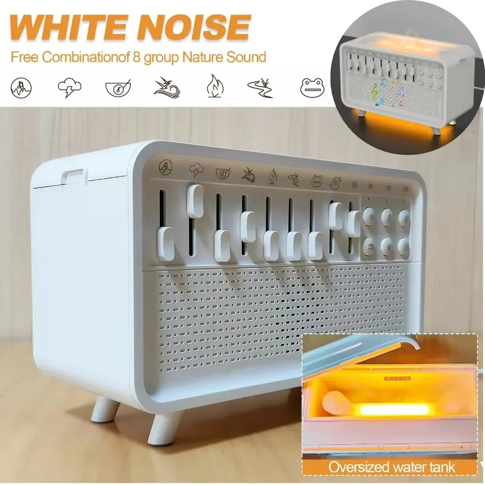 4-in-1 Bluetooth HIFI Speaker, LED Speaker with White Noise, Sleep Aid, Night Light, Humidifier, Machine with 8 Natural Sounds