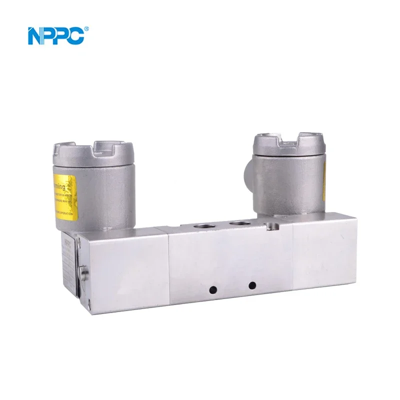 NPPC สแตนเลส SUS316 โซลินอยด์วาล์วป้องกันการระเบิดหัวคู่ขนาดพอร์ต 02 ประเภทการติดตั้งท่อคู่มือการสนับสนุนผู้ปฏิบัติงาน