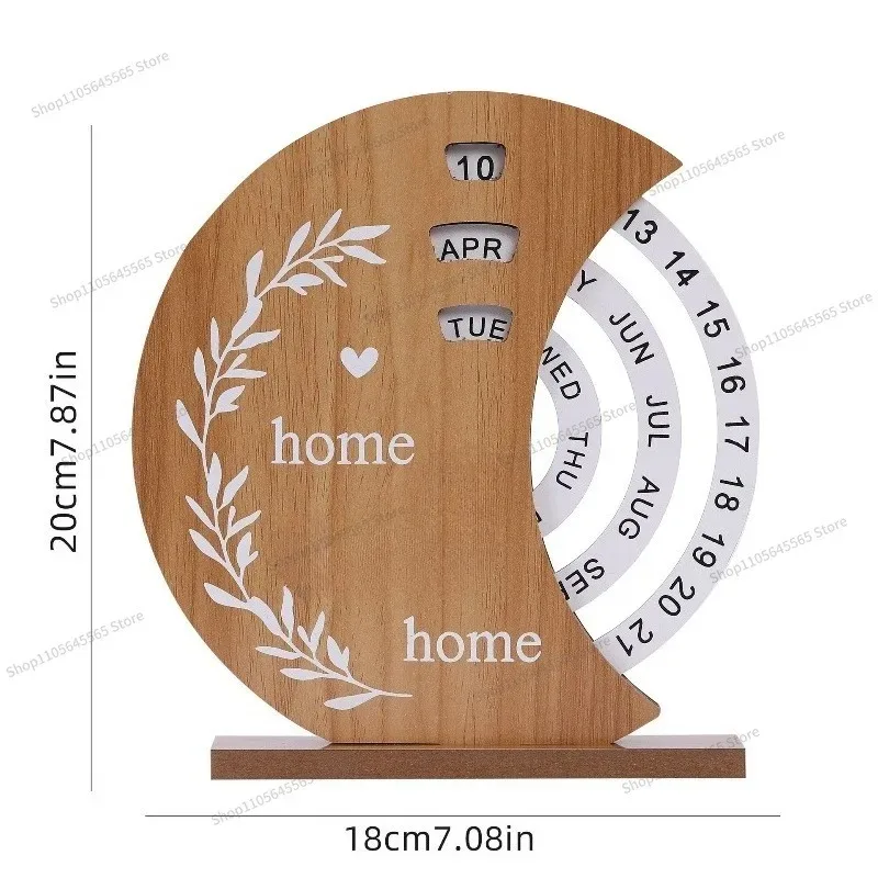 For wooden creative perpetual calendar home decoration office desktop ornament rotating perpetual calendar