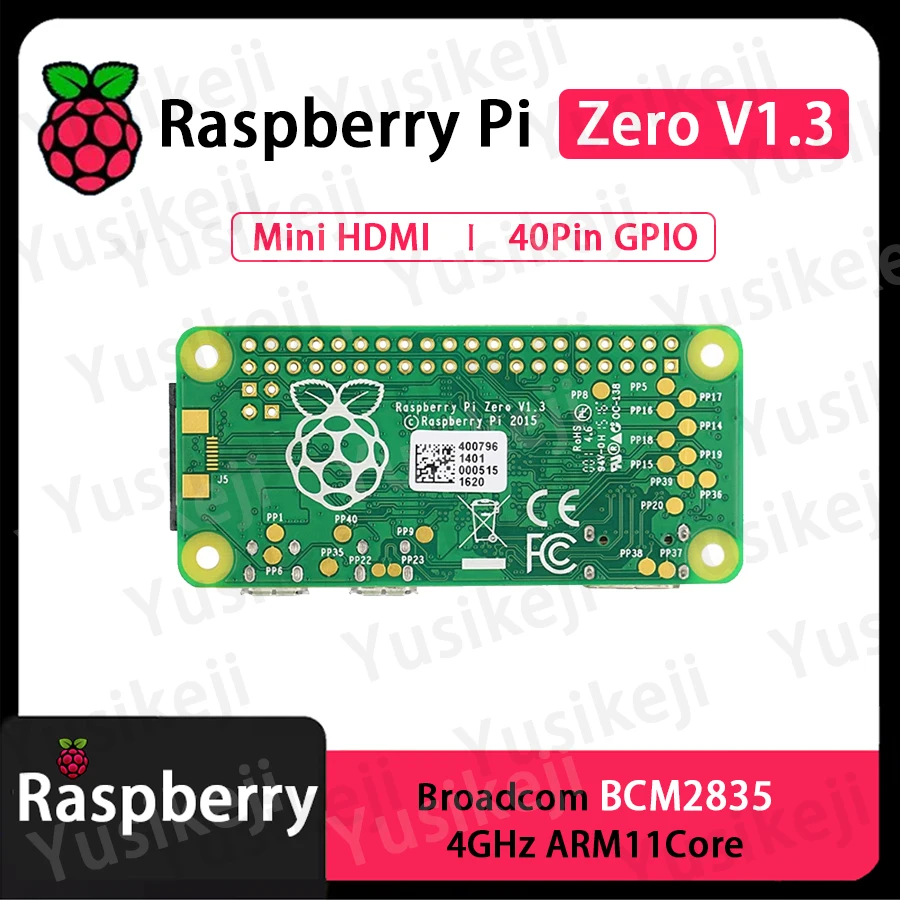 Official Original Raspberry Pi Zero v1.3 Zero KIT Development Kit 4GHz 512MB SDRAM BCM2835 65x30x5mm