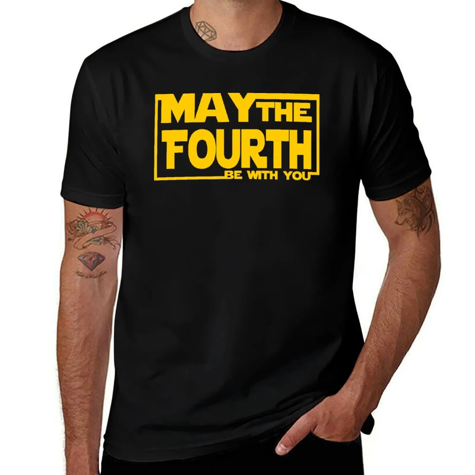 MAY THE FOURTH BLK T-Shirt quick-drying oversizeds designer shirts plus size clothes anime shirts men