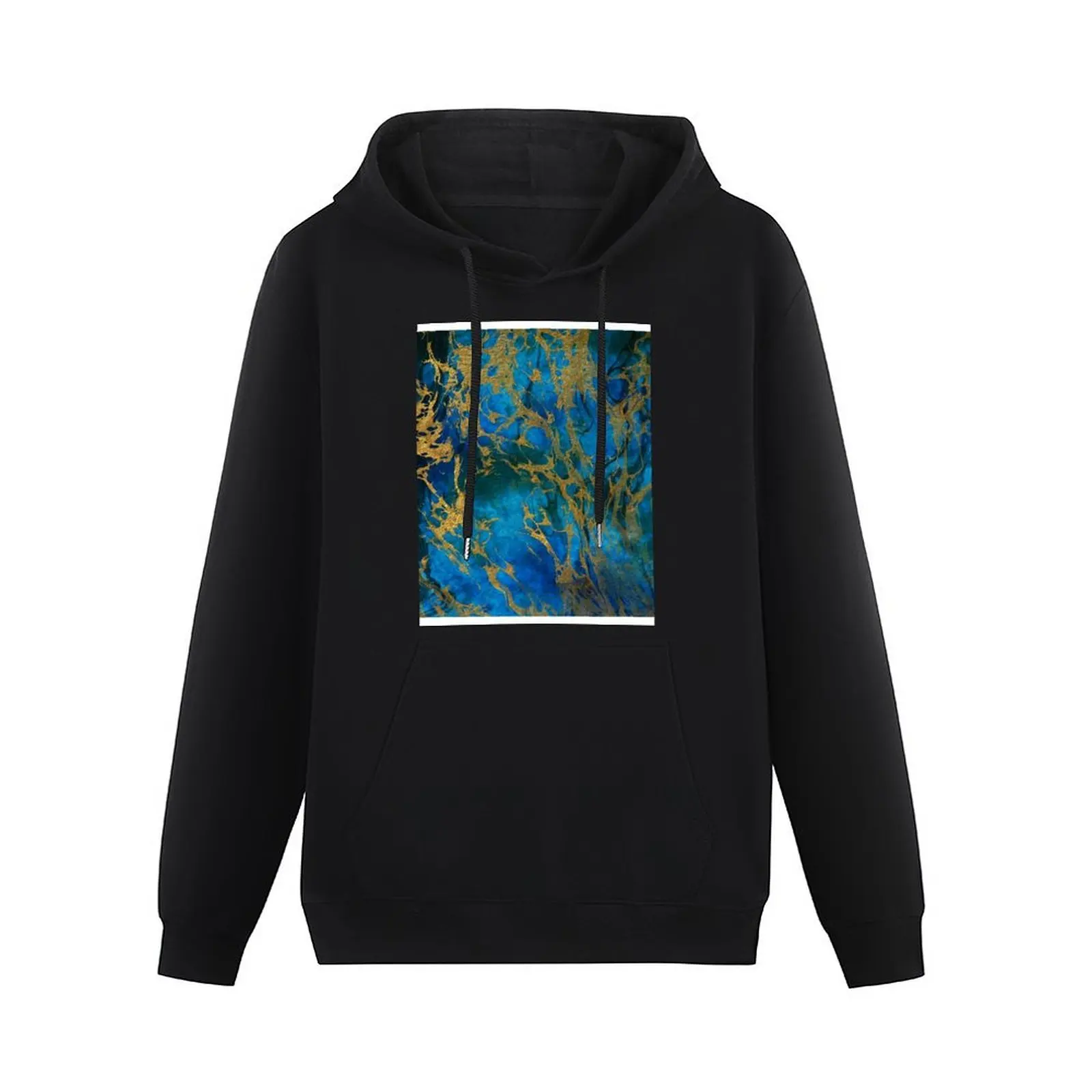 Teal Gold Marble Pullover Hoodie men's autumn clothes men's clothing hooded shirt new features of hoodies & sweatshirts