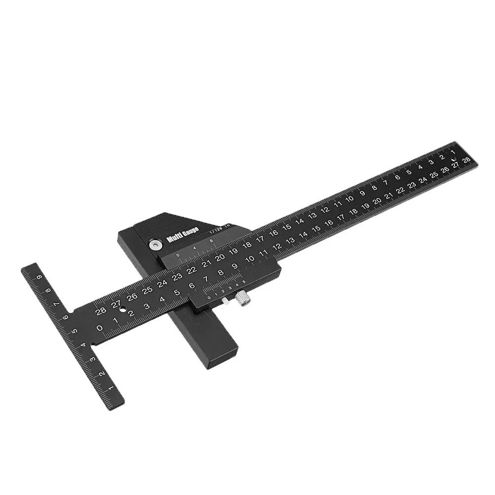 Woodworking Scriber Gauge Inch MM Aluminum Marking Measuring Framing Ruler Tool