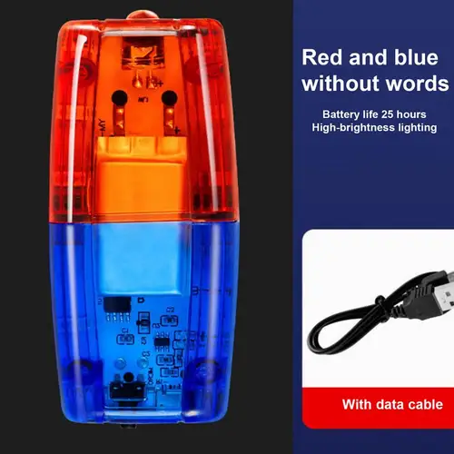 Luz de seguridad recargable por USB, luz con Clip para hombro, luces de señal de advertencia de emergencia para guía de tráfico y ciclismo, color rojo y azul