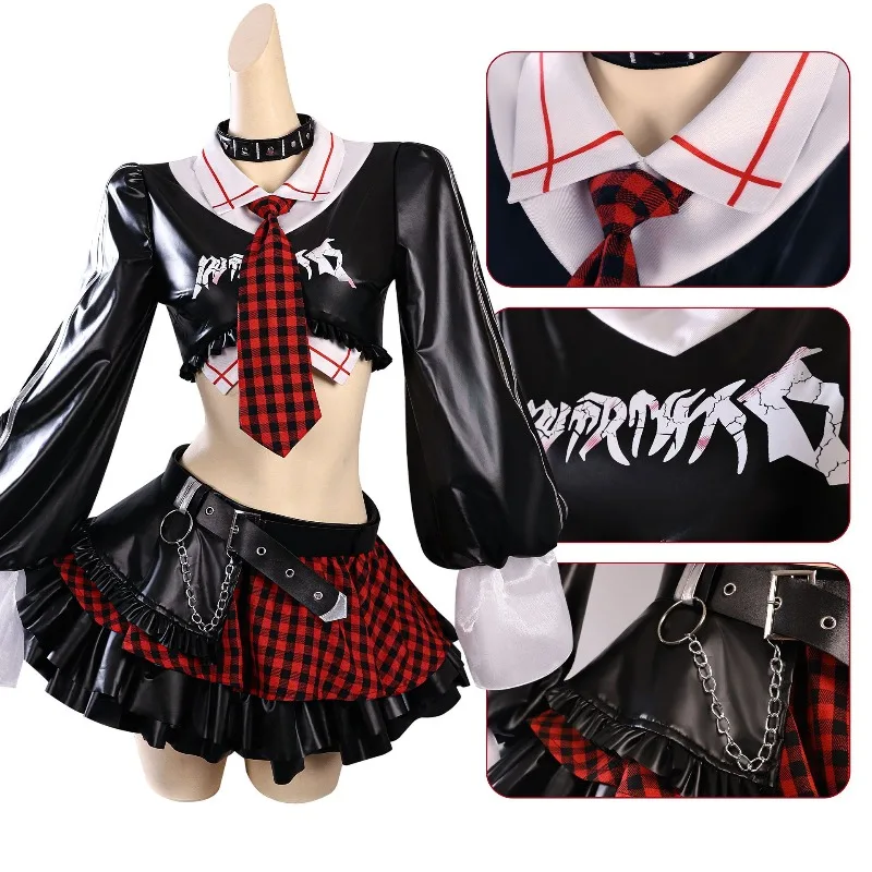 

Anime Rock Band Warrior Figurine Asuka Cosplay Costume Asuka Skirt Uniform Set Wig for Women Halloween Christmas Costumes Outfit