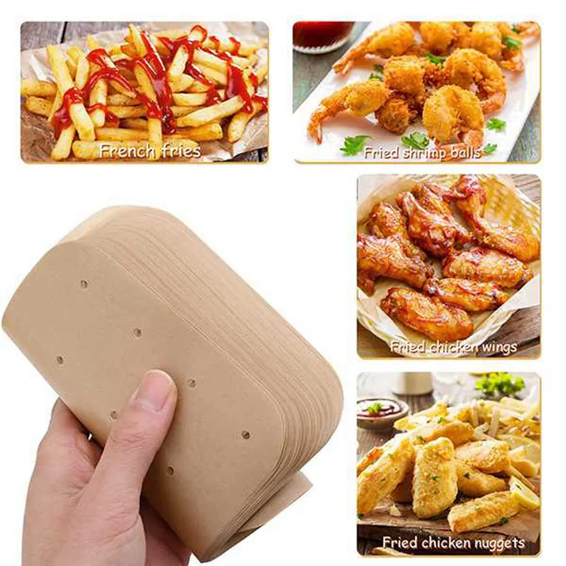 ABUN-400 Piece Air Fryer Parchment Liners For Ninja Foodi XL 6 In 1 Air Fryer Liners Pre-Cut Baking Mat For Ninja DZ201 FG551
