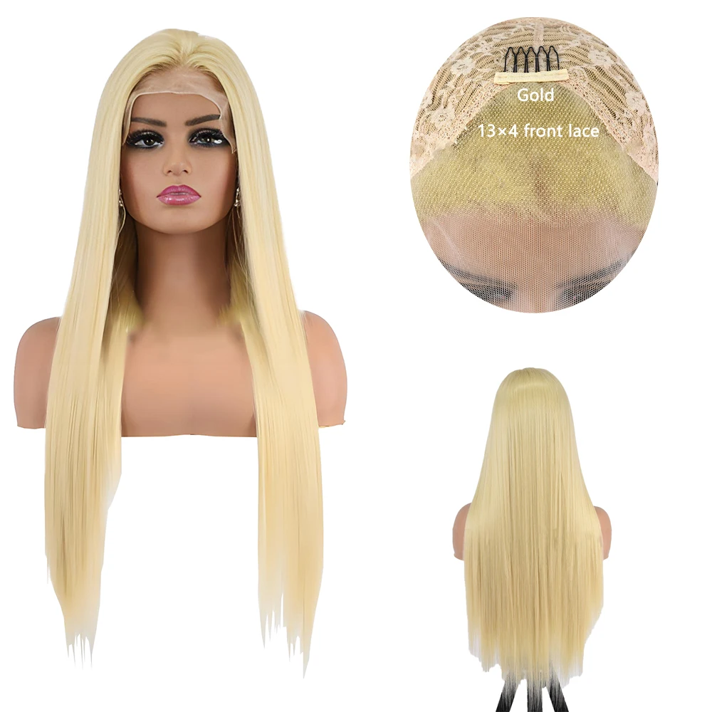 13x4hd frente do laço cabelo sintético 24 Polegada cabelo reto 180% densidade adequado para festa diária das mulheres rpg peruca sem cola