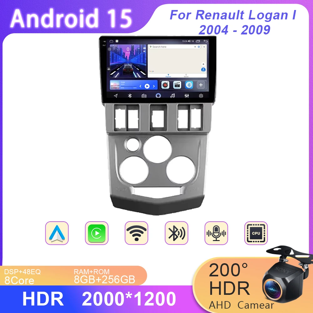 

Car Android13 For Renault Logan I 2004 2005 2006 2007 2008 2009 Car Radio Multimedia Video Player Navigation GPS WIFI QLED HDR