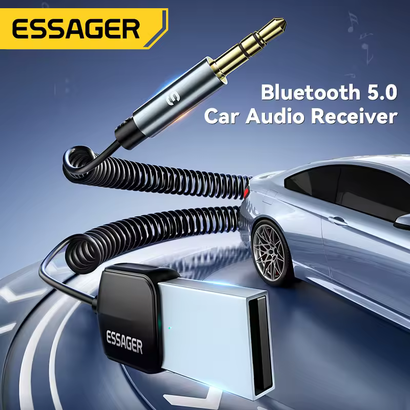 Essager USB Bluetooth 5.0 Receiver Aux Bluetooth Adapter For Car 3.5mm Jack Speaker Auto Handfree Car Audio Music Transmitter - Image 2