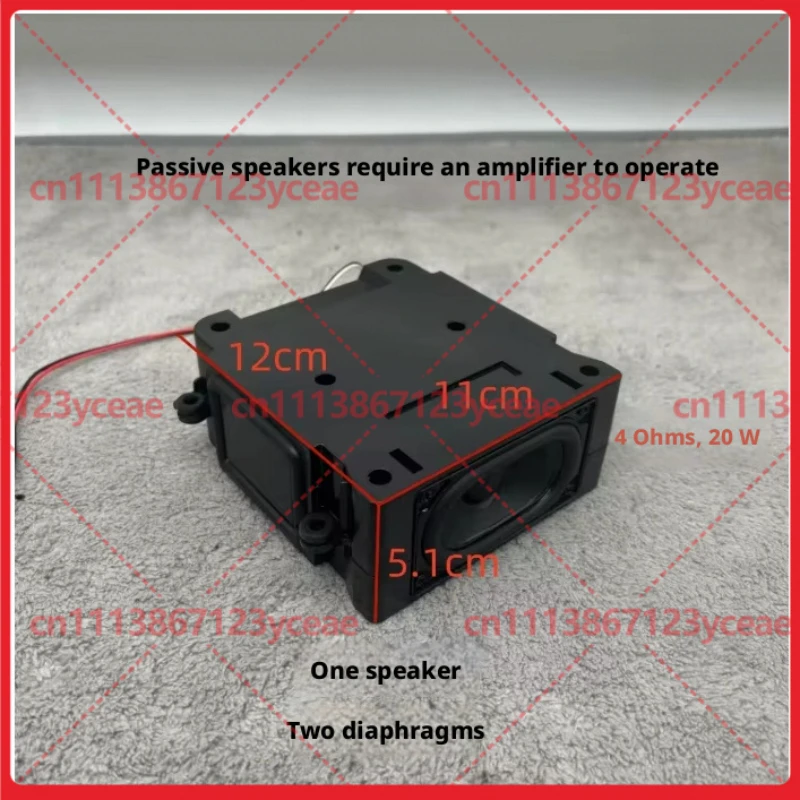 For Audio Amplifier Passive Full Range Speaker 4Ohm 20W Dual Bass Radiator Hi‑Fi Enclosed Sound Cabinet
