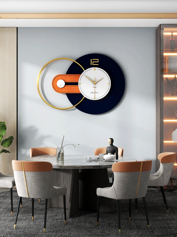 Modern light luxury clock wall living room home fashion personality decoration simple