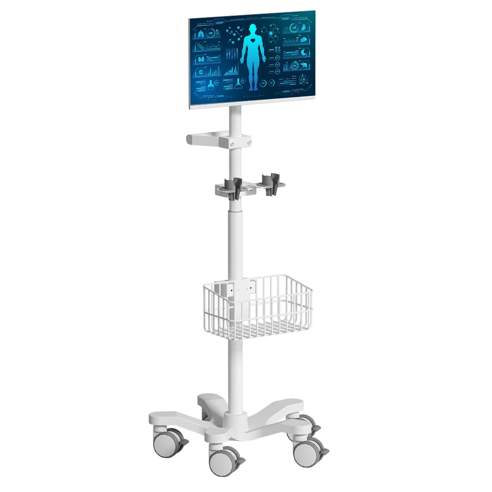 

Mobile Minimalist Medical Monitoring Trolley Cart with Basket for Hospital or Clinic
