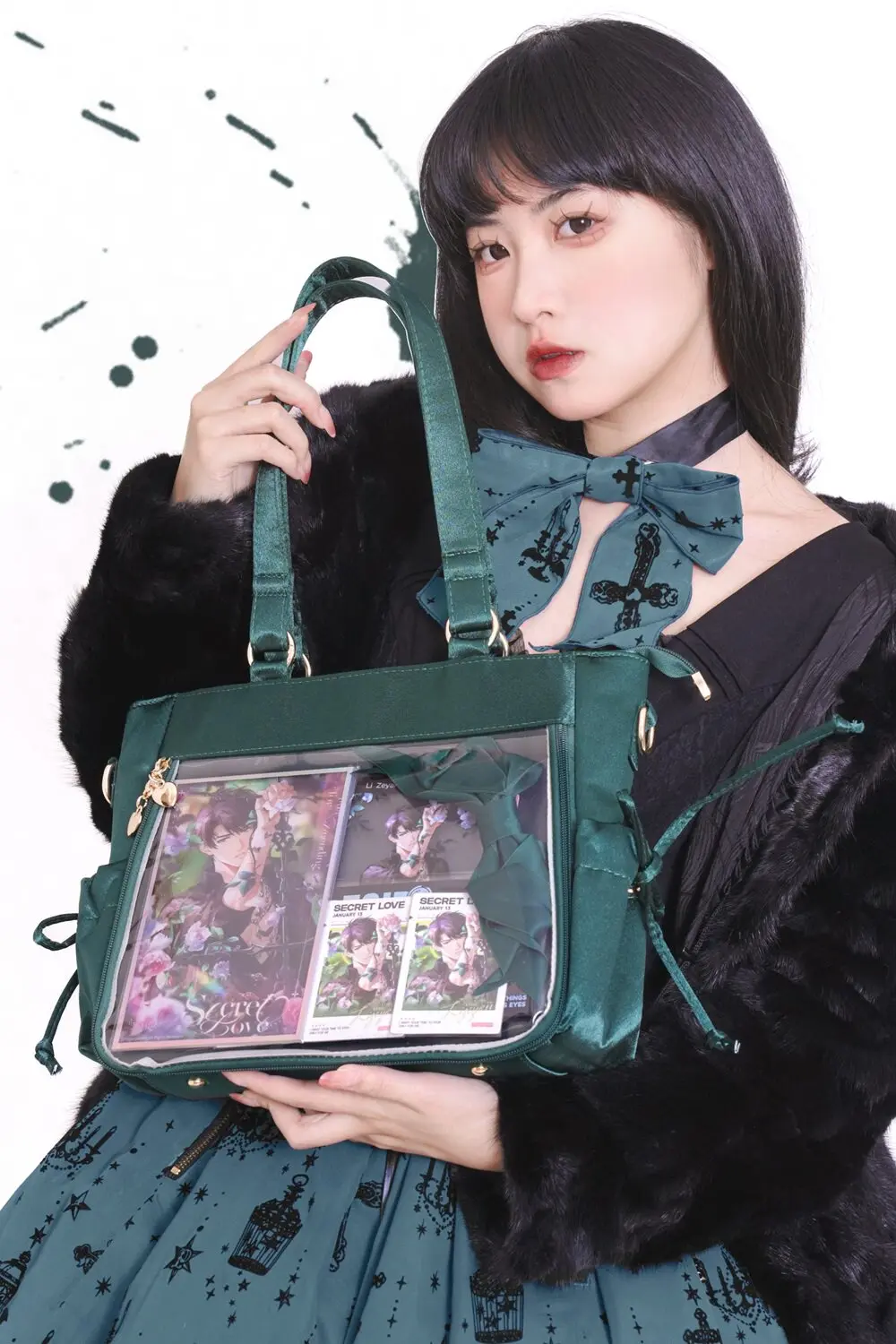 Japanese Original Satin Drawstring Lta Bag Female Large Capacity Daily Commuting College Style Student Ribbon Tote Bag Female