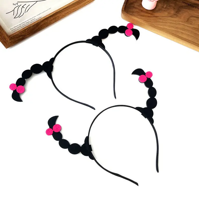 Cute Funny Halloween Hair Hoop Cherry Bowknot Fake Braid Hairband Women Girls Masquerade Party Cosplay Headband Birthday Gifts