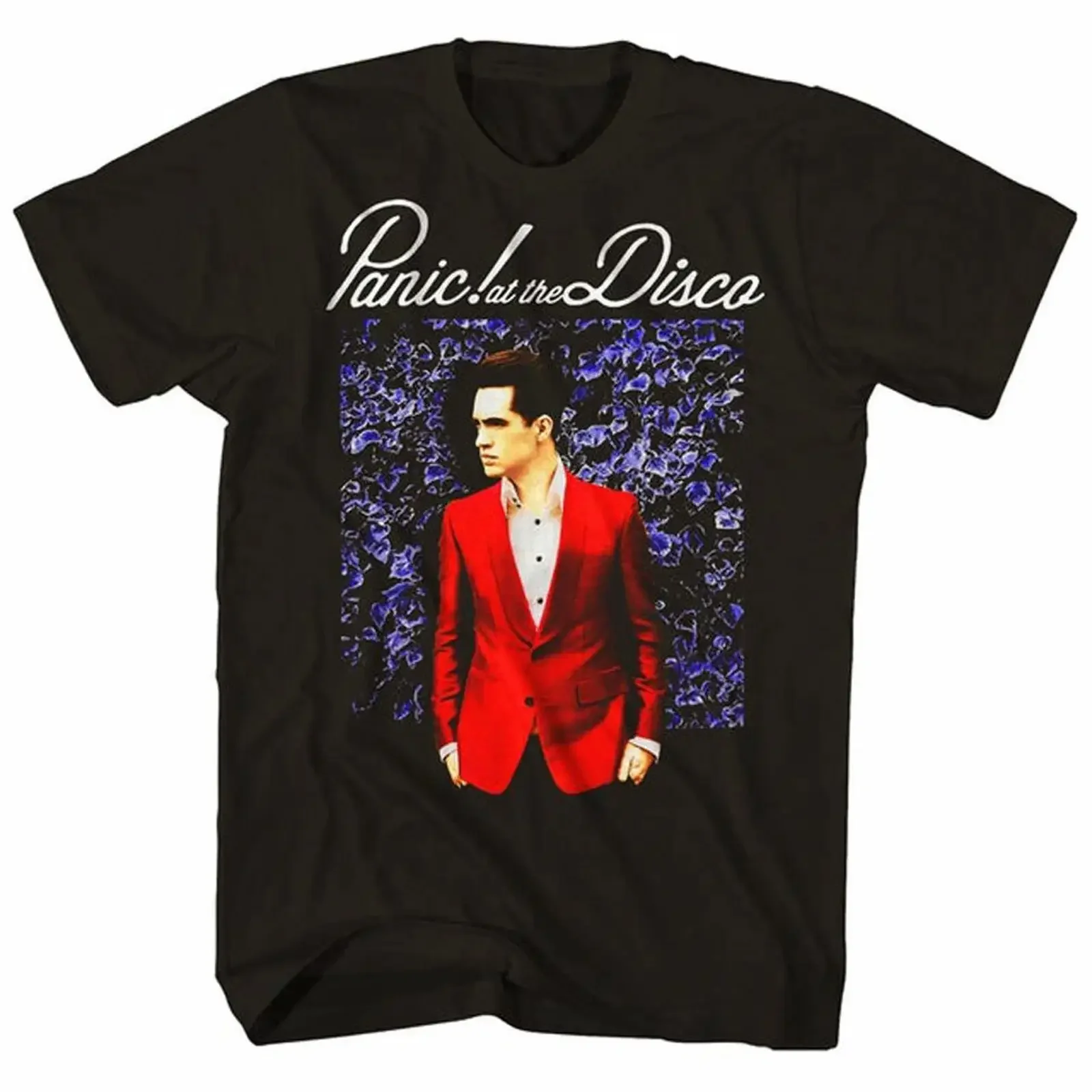 Official Panic At The Disco Blue Wall Men's Black T Shirt vintage Washed Breathable Soft Stylish Versatile Unisex Slightly