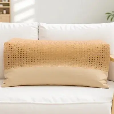 

Breathable Simulated Rattan Pillow Sauna Room Neck Rest Cushion Elderly Cervical Support Aid Simulated Woven Pillow
