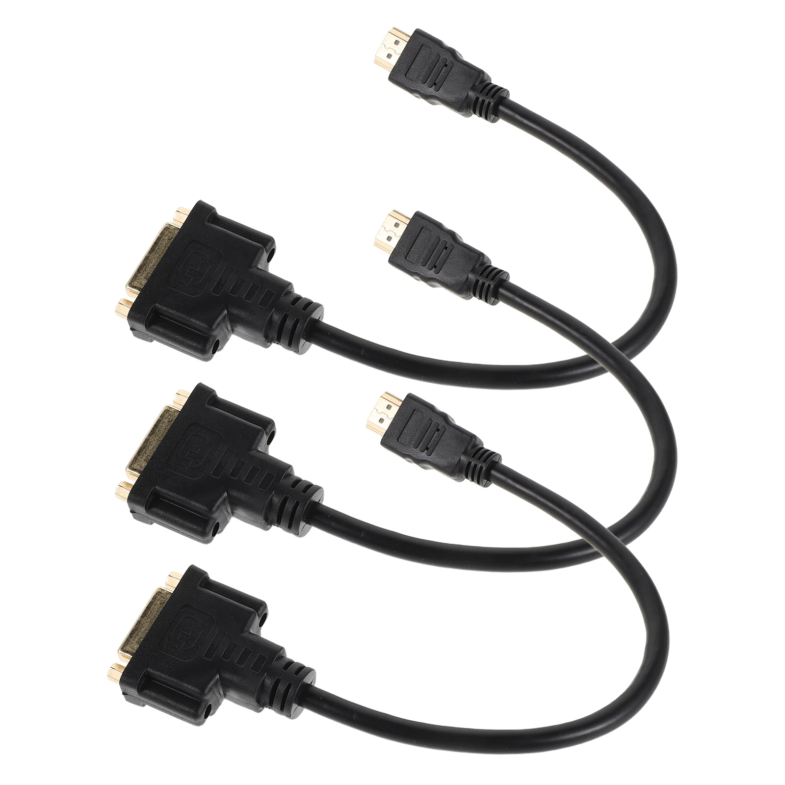 

3pcs To Dvi Adapter Cable High-Definition Video Converter Cord Bi-Directional Dvi Port Converter For Laptop Projector