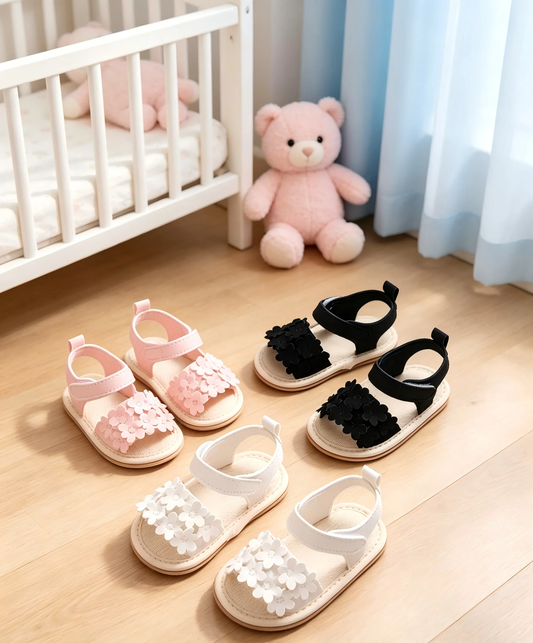 Baby Girl Shoes Flower Princess Korean Sandals 2026 New Summer Edition Baby Soft Bottom Learning Sandals Design Versatile