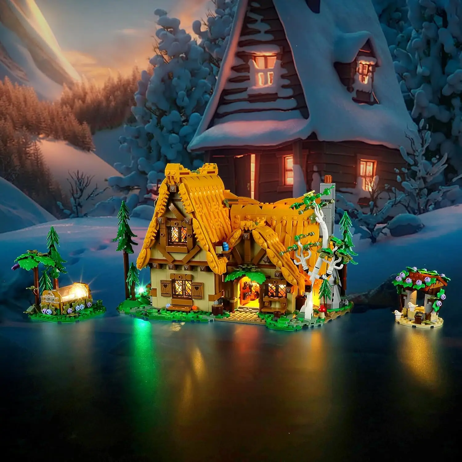 Hprosper LED Light for 43242 Disney Snow White and The Seven Dwarfs' Cottage Lamp With Battery Box (Not Lego Building Blocks )