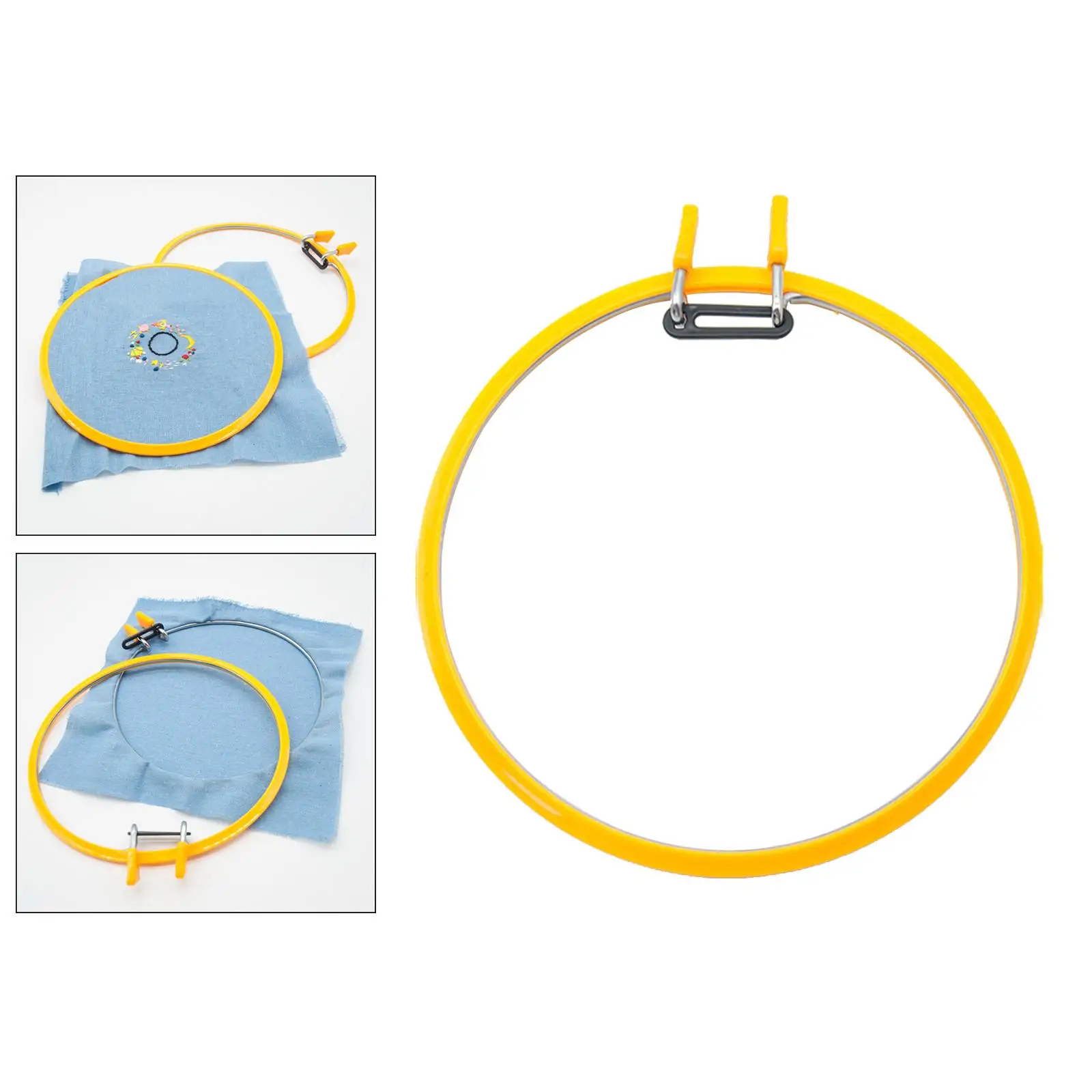 Adjustable Plastic Embroidery Hoop .7inch -Stitch Sewing Display Spring Tension Needlework Crafts