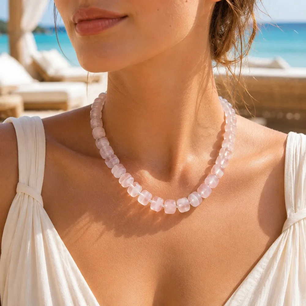 Colorful Acrylic Beads Choker Necklace Stackable Round Beaded Choker Collars for Women Bohemia Style Summer Beach Jewelry